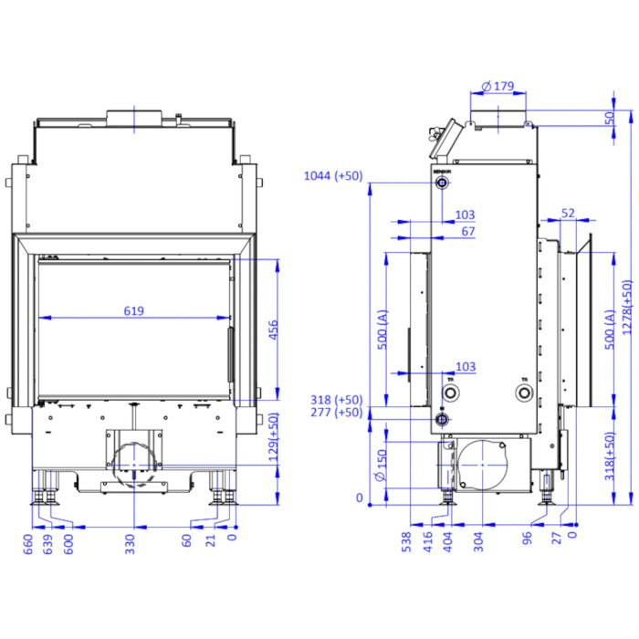 Kominek Romotop DYNAMIC WB 2g 66.50.01 Płaszcz wodny