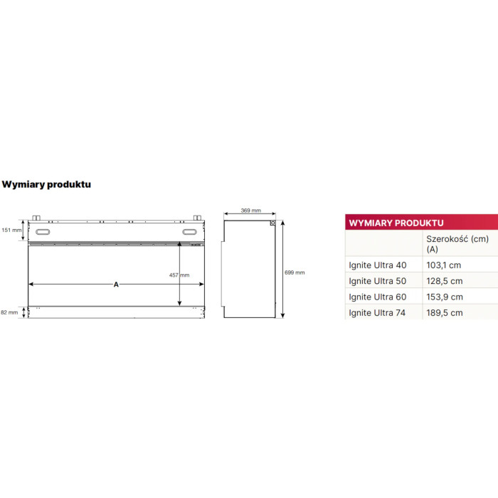 Kominek elektryczny Dimplex Ignite Ultra 40