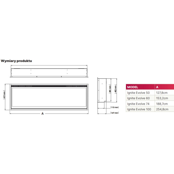 Kominek elektryczny Dimplex Ignite Evolve 60