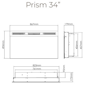 Kominek elektryczny Dimplex Prism 34″