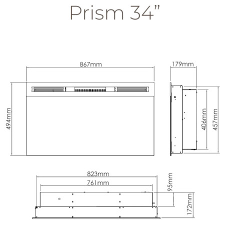 Kominek elektryczny Dimplex Prism 34″
