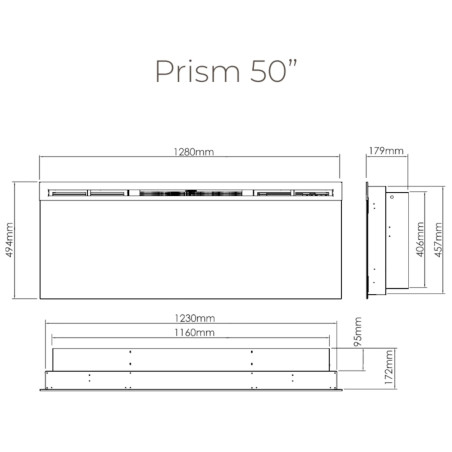 Kominek elektryczny Dimplex Prism 50″