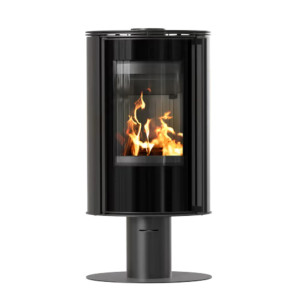 Piec wolnostojący KRATKI ERIK Ø 150 5,5 kW/N z czarnym termotec
