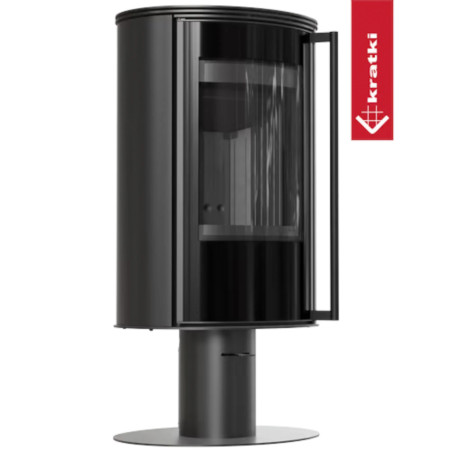 Piec wolnostojący KRATKI ERIK Ø 150 5,5 kW/N z czarnym termotec
