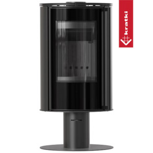 Piec wolnostojący KRATKI ERIK Ø 150 5,5 kW/N z czarnym termotec
