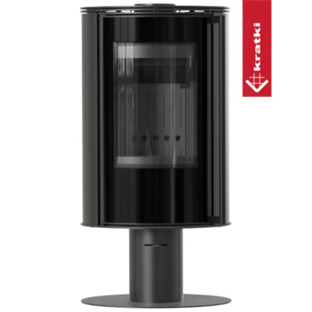 Piec wolnostojący KRATKI ERIK Ø 150 5,5 kW/N z czarnym termotec