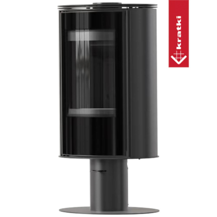 Piec wolnostojący KRATKI ERIK Ø 150 5,5 kW/N z czarnym termotec