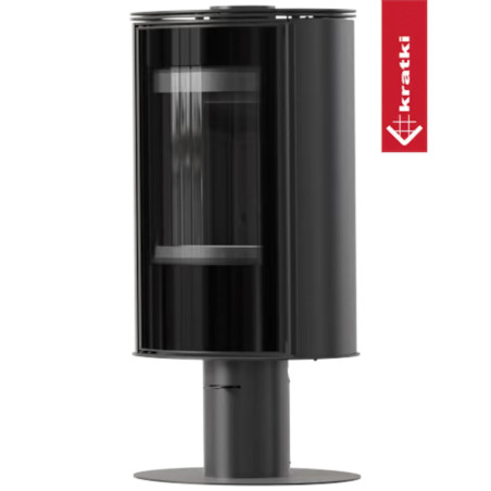 Piec wolnostojący KRATKI ERIK Ø 150 5,5 kW/N z czarnym termotec