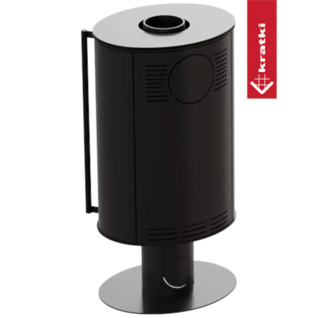 Piec wolnostojący KRATKI ERIK Ø 150 5,5 kW/N z czarnym termotec
