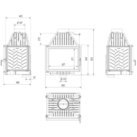 Kominek żeliwny KRATKI ZUZIA ECO 12 kW Ø 200