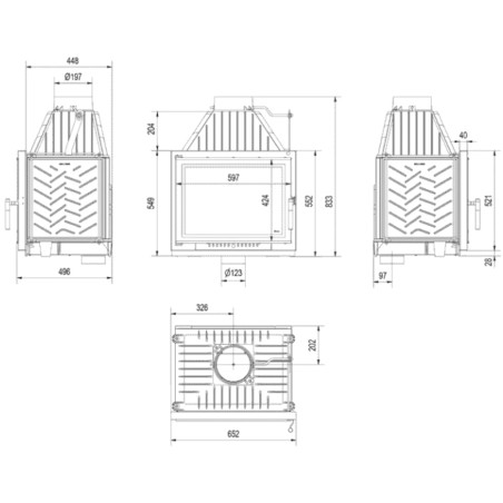 Kominek żeliwny KRATKI ZUZIA ECO DECO 12 kW Ø 200