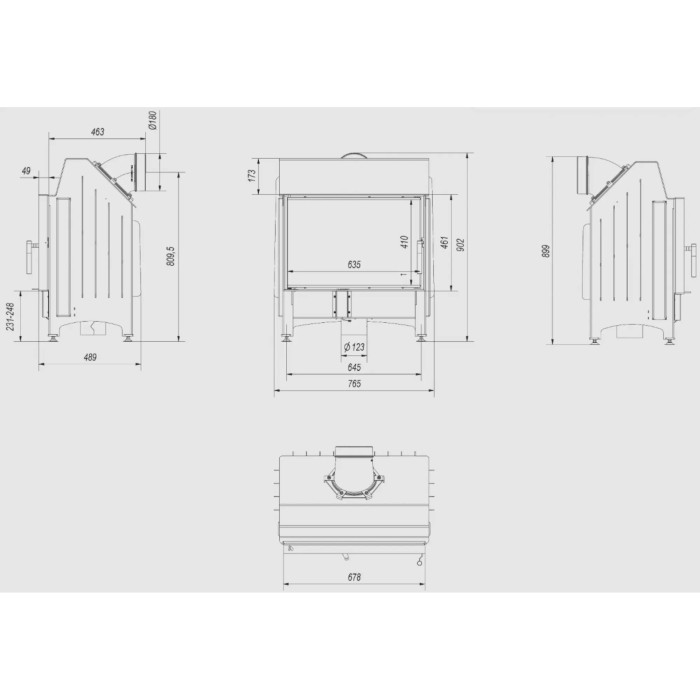 Kominek KRATKI ZIBI DECO 11 kW Ø 180