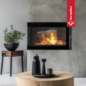 Kominek powietrzny stalowy KRATKI SIMPLE lewy 6 kW Ø 150