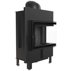 Kominek KRATKI LUCY SLIM prawy BS 8 kW Ø 160 czarne wyłożenie
