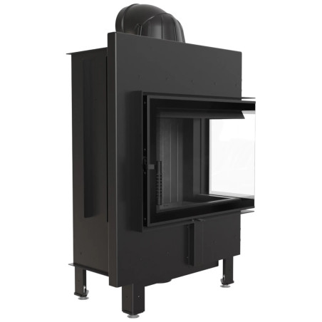 Kominek KRATKI LUCY SLIM prawy BS 8 kW Ø 160 czarne wyłożenie