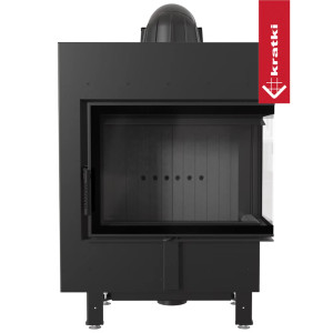 Kominek KRATKI LUCY SLIM prawy BS 8 kW Ø 160 czarne wyłożenie