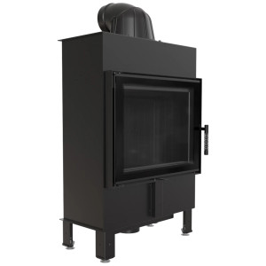 Kominek KRATKI LUCY SLIM 8 kW Ø 160 czarne wyłożenie