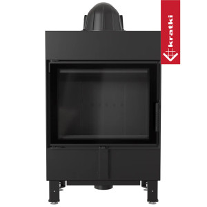 Kominek KRATKI LUCY SLIM 8 kW Ø 160 czarne wyłożenie