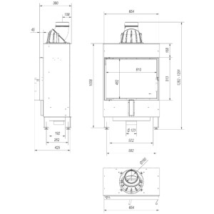 Kominek KRATKI LUCY SLIM 8 kW Ø 160