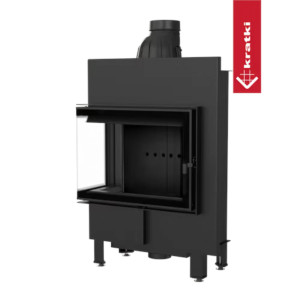 Kominek KRATKI LUCY SLIM lewy BS 8 kW Ø 160 czarne wyłożenie