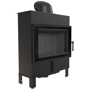 Kominek KRATKI LUCY SLIM 10 kW Ø 160 czarne wyłożenie