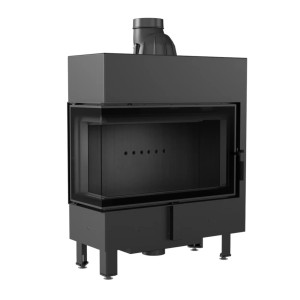 Kominek KRATKI LUCY SLIM lewy BS 10 kW Ø 160 czarne wyłożenie
