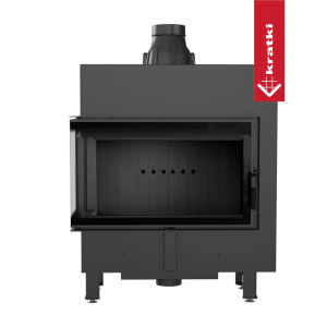 Kominek KRATKI LUCY SLIM lewy BS 10 kW Ø 160 czarne wyłożenie