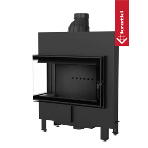 Kominek KRATKI LUCY SLIM lewy BS 10 kW Ø 160 czarne wyłożenie
