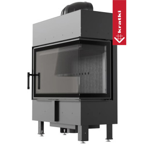 Kominek KRATKI LUCY SLIM prawy BS 10 kW Ø 160 czarne wyłożenie