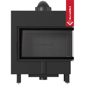 Kominek KRATKI LUCY SLIM prawy BS 10 kW Ø 160 czarne wyłożenie