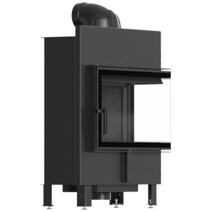 Kominek KRATKI LUCY SLIM prawy BS 10 kW Ø 160 czarne wyłożenie