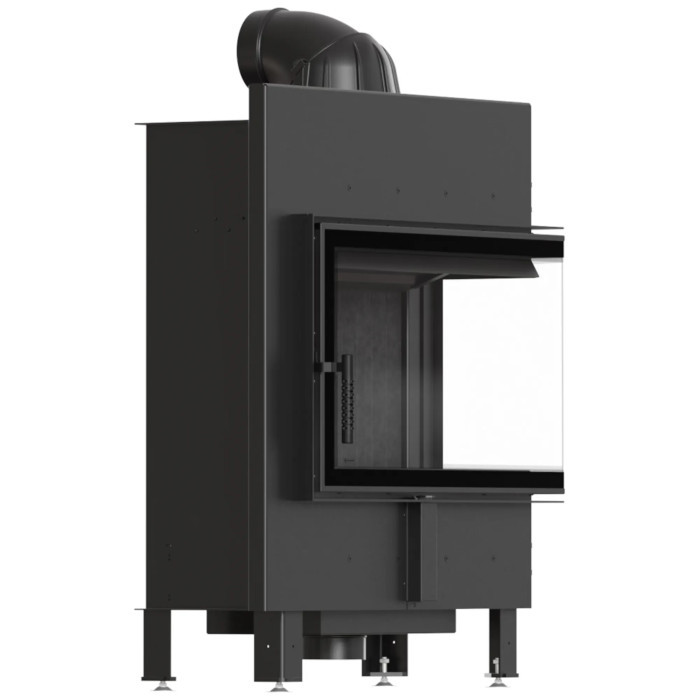 Kominek KRATKI LUCY SLIM prawy BS 10 kW Ø 160 czarne wyłożenie