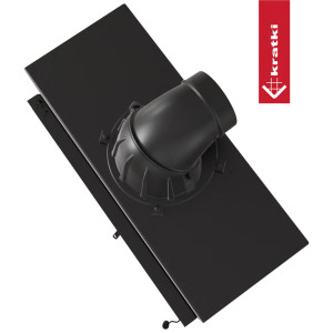 Kominek KRATKI LUCY SLIM prawy BS 10 kW Ø 160 czarne wyłożenie