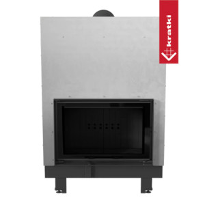 Kominek KRATKI MBO 15 kW Ø 200 Gilotyna czarne wyłożenie