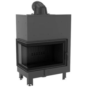 Kominek KRATKI MBO lewy BS 15 kW Ø 200 czarne wyłożenie
