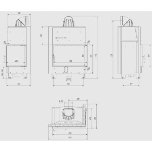 Kominek KRATKI MBO prawy BS 15 kW Ø 200
