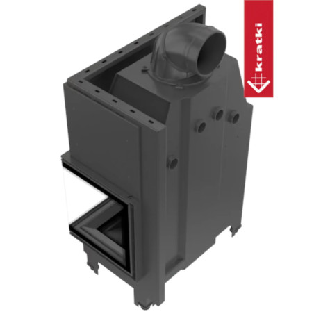Kominek KRATKI MBO prawy BS 15 kW Ø 200 czarne wyłożenie