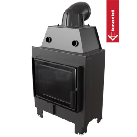 Kominek KRATKI MBM 10 kW Ø 200 czarne wyłożenie