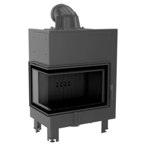Kominek KRATKI MBM lewy BS 10 kW Ø 200 czarne wyłożenie
