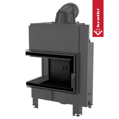 Kominek KRATKI MBM lewy BS 10 kW Ø 200 czarne wyłożenie