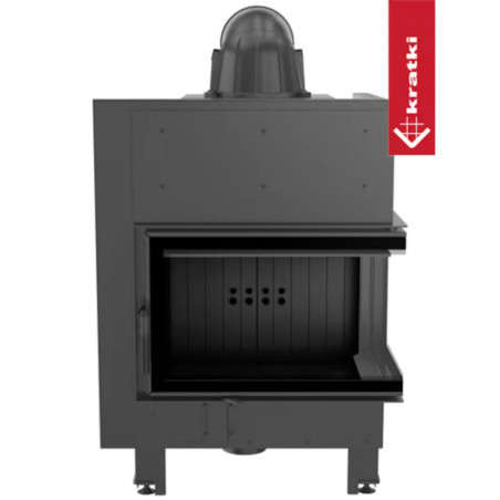 Kominek KRATKI MBM prawy BS 10 kW Ø 200 czarne wyłożenie