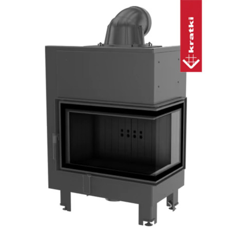 Kominek KRATKI MBM prawy BS 10 kW Ø 200 czarne wyłożenie