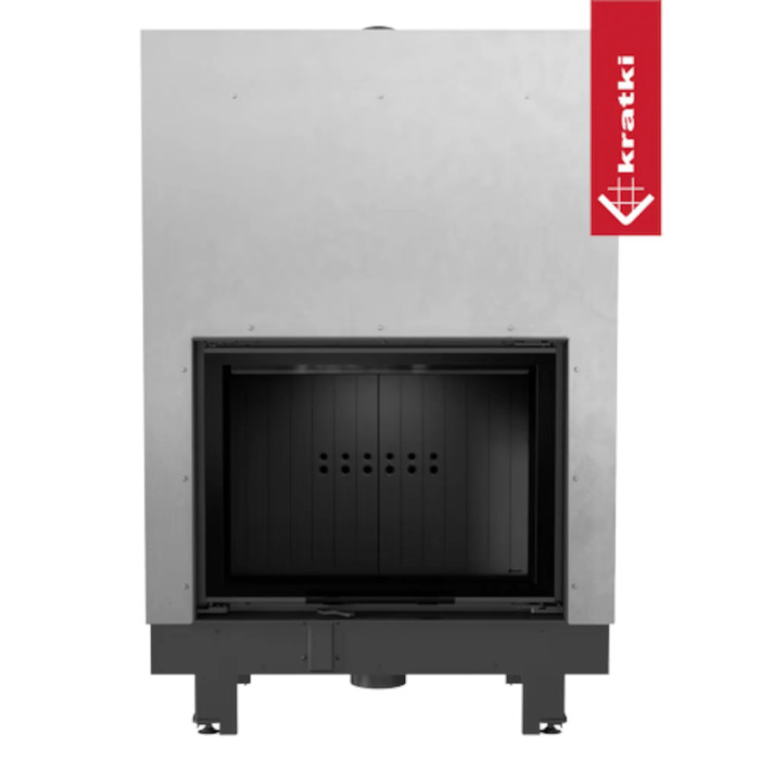 Kominek KRATKI MBM 10 kW Ø 200 Gilotyna czarne wyłożenie