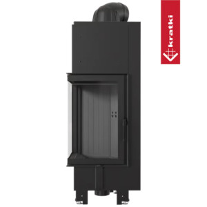 Kominek KRATKI MBN lewy BS 10 kW Ø 200 czarne wyłożenie