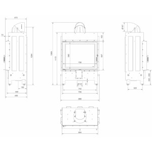 Kominek KRATKI LUCY 15 kW Ø 200