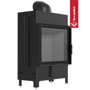 Kominek KRATKI LUCY 15 kW Ø 200 czarne wyłożenie