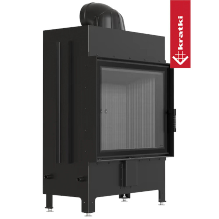 Kominek KRATKI LUCY 15 kW Ø 200 czarne wyłożenie