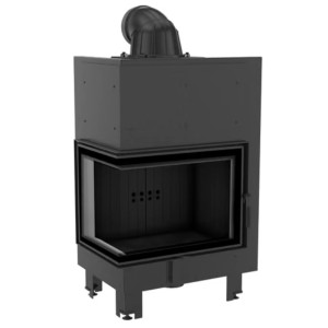 Kominek KRATKI MBZ lewy BS 13 kW Ø 200 czarne wyłożenie