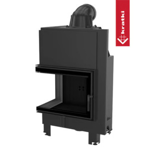 Kominek KRATKI MBZ lewy BS 13 kW Ø 200 czarne wyłożenie