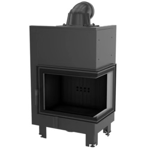 Kominek KRATKI MBZ prawy BS 13 kW Ø 200 czarne wyłożenie